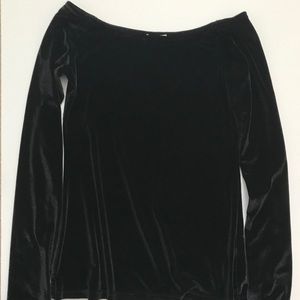 Velvet long-sleeve top